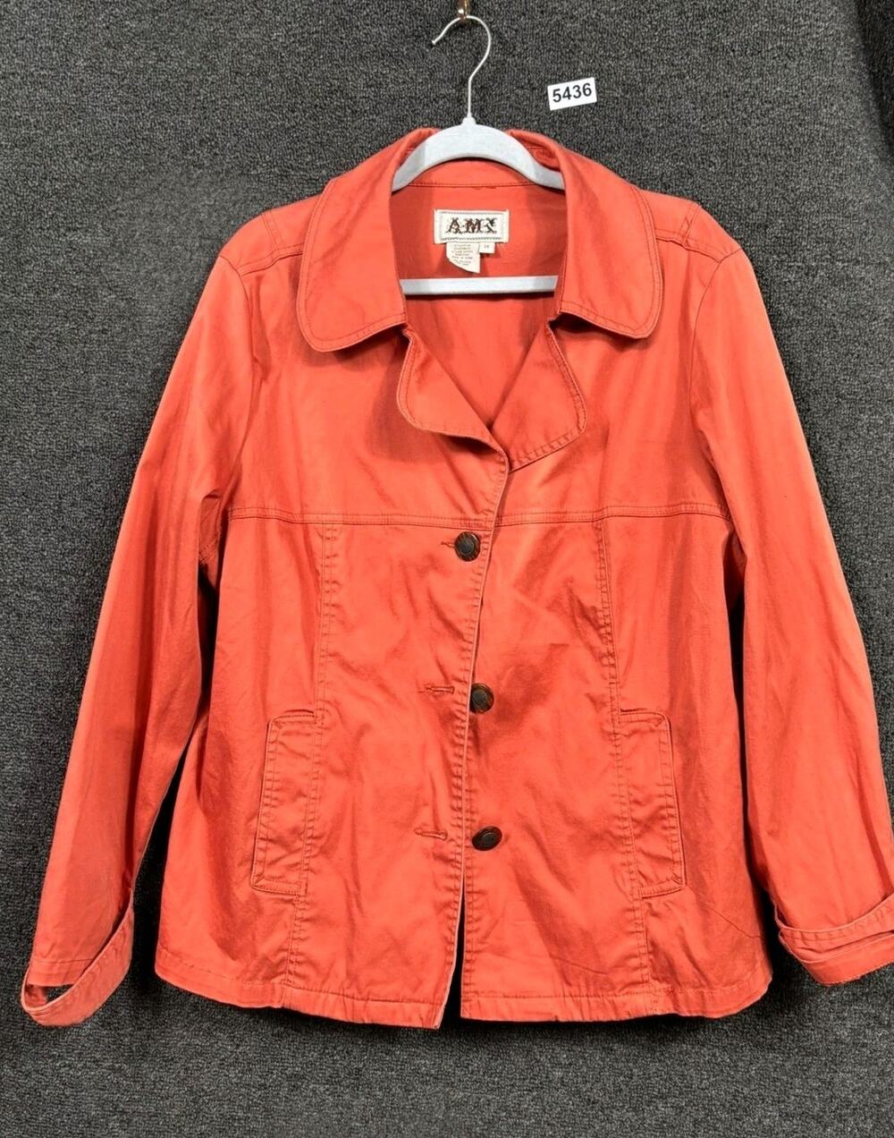 AMI Blazer Jacket Women Size 1X Orange Harvest Country Fall Ranch Button Closure